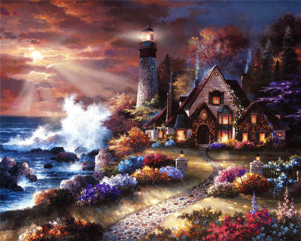 FJ672  房屋和海浪50乘以40.jpg