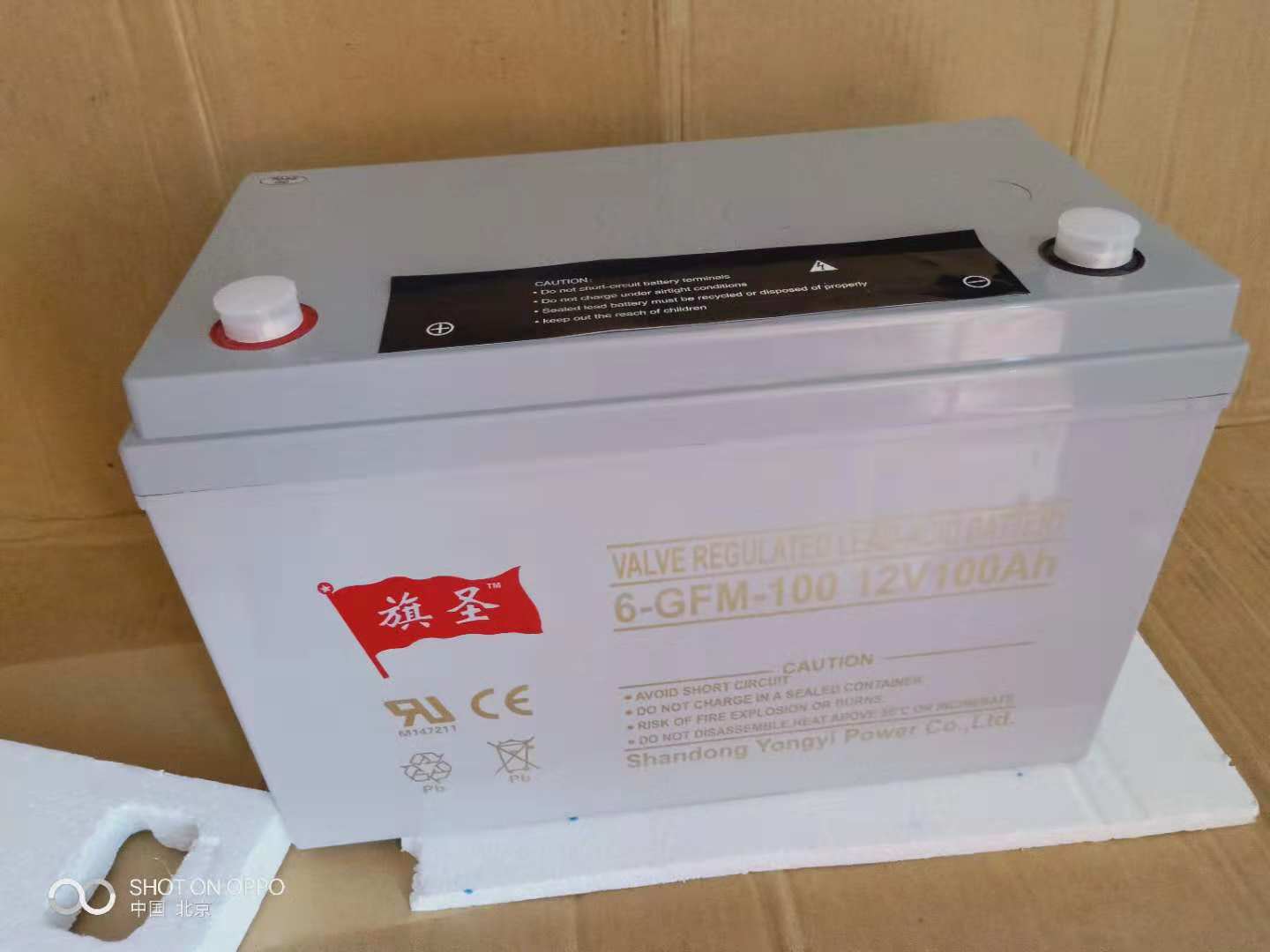 旗圣蓄电池6-GFM-100 12V100AH UPS蓄电池质保三年 包邮