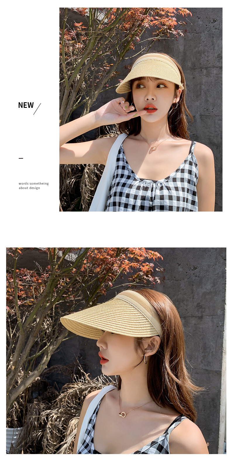 Fashion Empty Top Sunscreen Anti-ultraviolet Straw Hat display picture 6