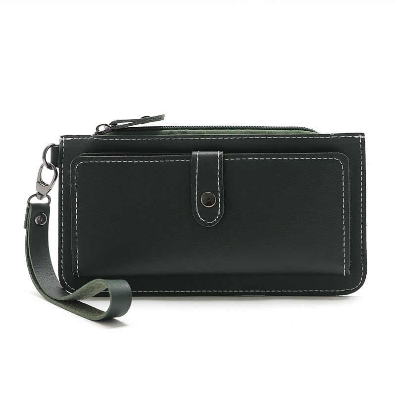 116g Weight Zipper Closure Type Business, Travel Occasion Pu Leather Material Solid Color Pattern Women'S Gender Square Shape Light Grey, Dark Grey, Rose Red, Pink, Red, Green, Blue, Gold, Black Color Fashion Multi-function Zipper Multi-card Buckle Wallet 24