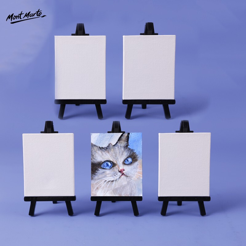 蒙瑪特 木質兒童迷妳畫架 diy小畫框三角手機支架 可折疊桌面畫架