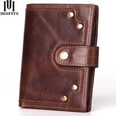 new pattern Foreign trade Explosive money genuine leather have cash less than that is registered in the accounts Mini man business affairs wallet high-grade First layer of skin coin purse