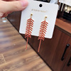 Earrings, fashionable red set with tassels, 2020