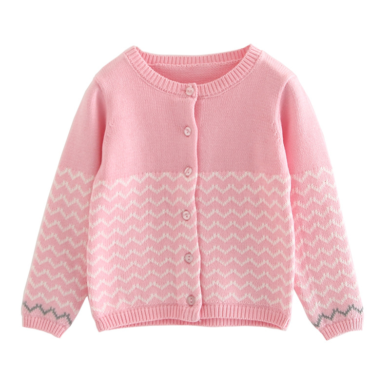2021 primavera y otoño nueva ropa para niños lana gruesa color cuello redondo suéter cardigan suéter manga larga al por mayor engrosado