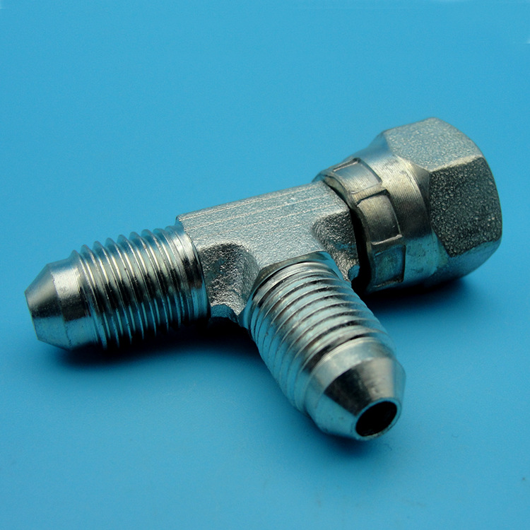供应不锈钢变径三通接头 扩口式扣压活接三通T型液压油管高压接头