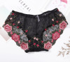 Women's underwear large cotton crotch in the cotton crotch women's triangle sexy transparent temptation lace embroidered mesh no trace summer