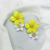 Accessory, long spray paint, universal earrings, simple and elegant design, flowered, wholesale