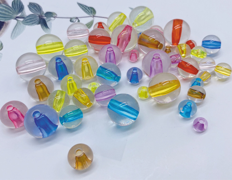 Beaded material through-hole core bead jewelry, hair rope necklace, acrylic round bead diy simple and easy accessory detail image 7