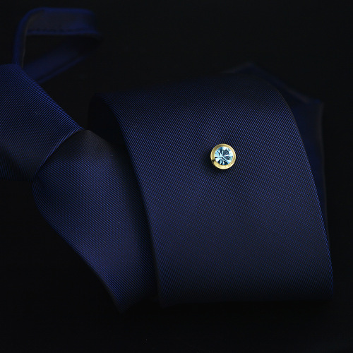 Factory direct supply brass core multi-color crystal collar pin men's tie tack pin button shirt rhinestone small brooch