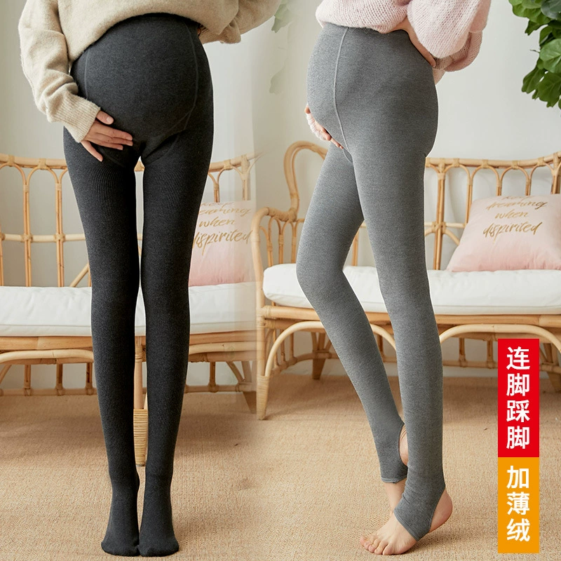 Брюки для беременных, осенне-зимние модные хлопковые тонкие бархатные колготки с вертикальным узором, леггинсы, брюки для поддержки живота с высокой талией, модные