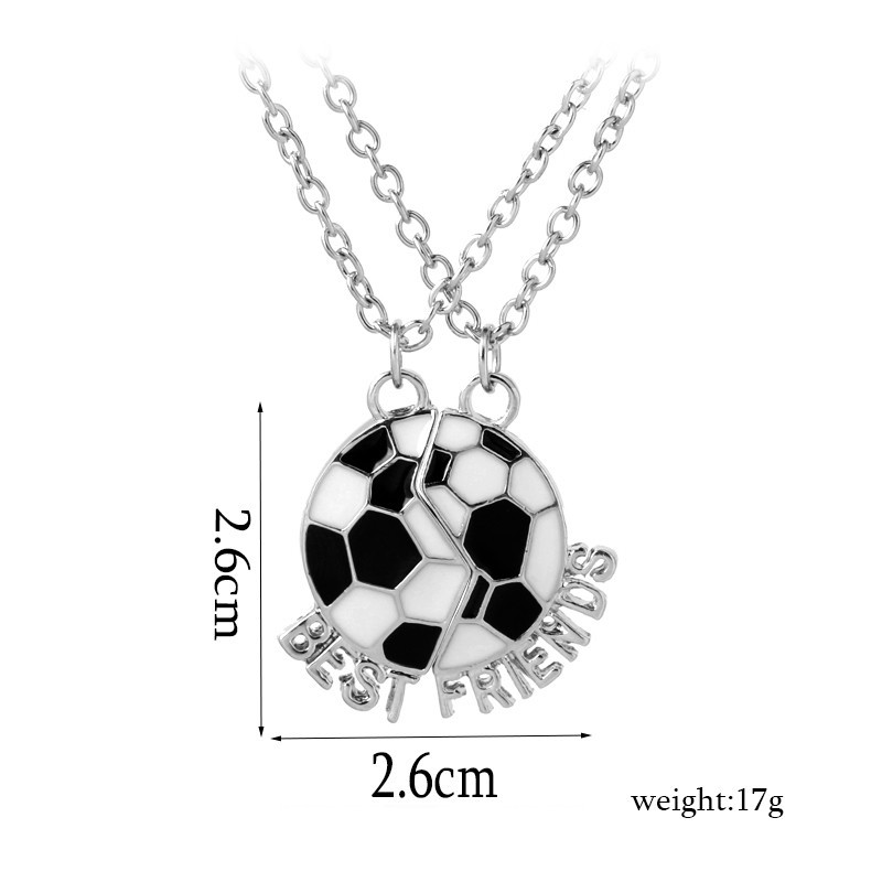 New Fashion Two-half Stitching World Cup Football Necklace Fashion Football Good Friend Pendant Necklace display picture 4