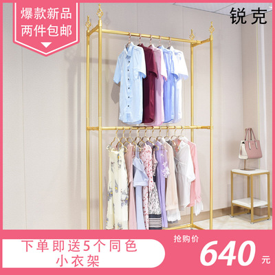 服装店展示架 女装店货架女装店中岛架落地式服装架简约