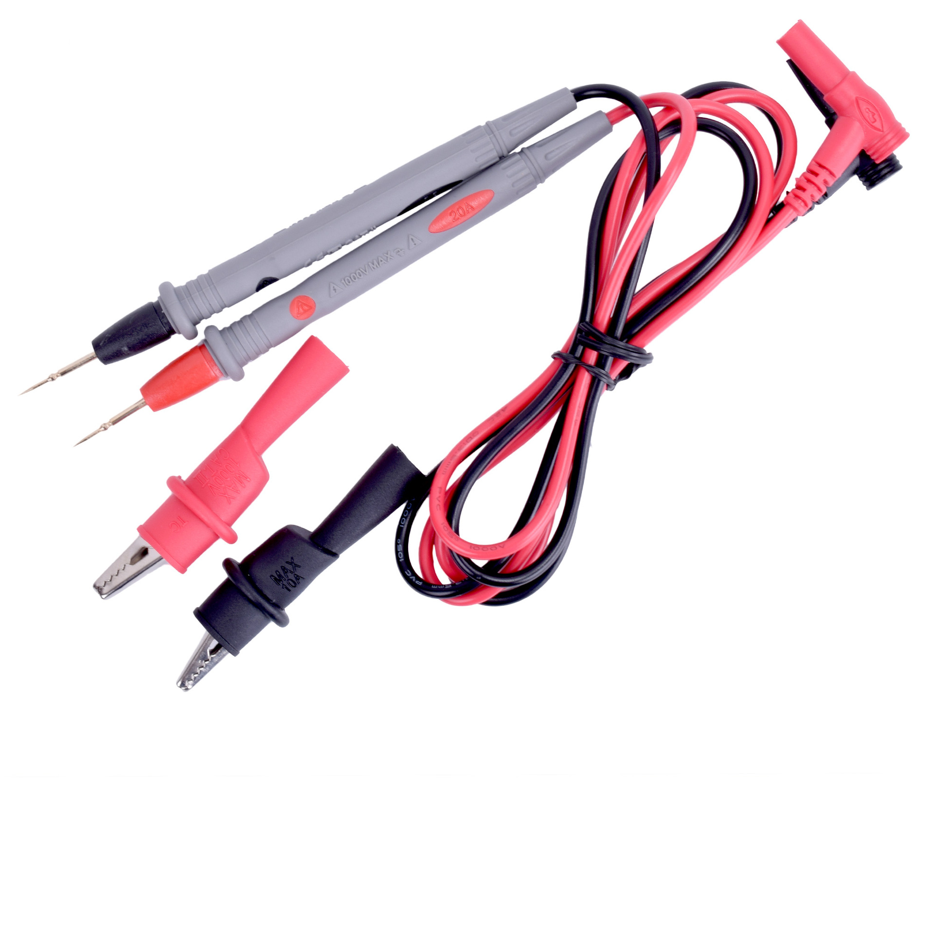 数显万用表表笔 1000v 20a特尖带鳄鱼夹 测试棒 手机测试夹 表笔