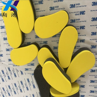 黄色EVA复合黑色月牙形皮具保养海绵擦 圆形方形车用海绵镀晶擦子