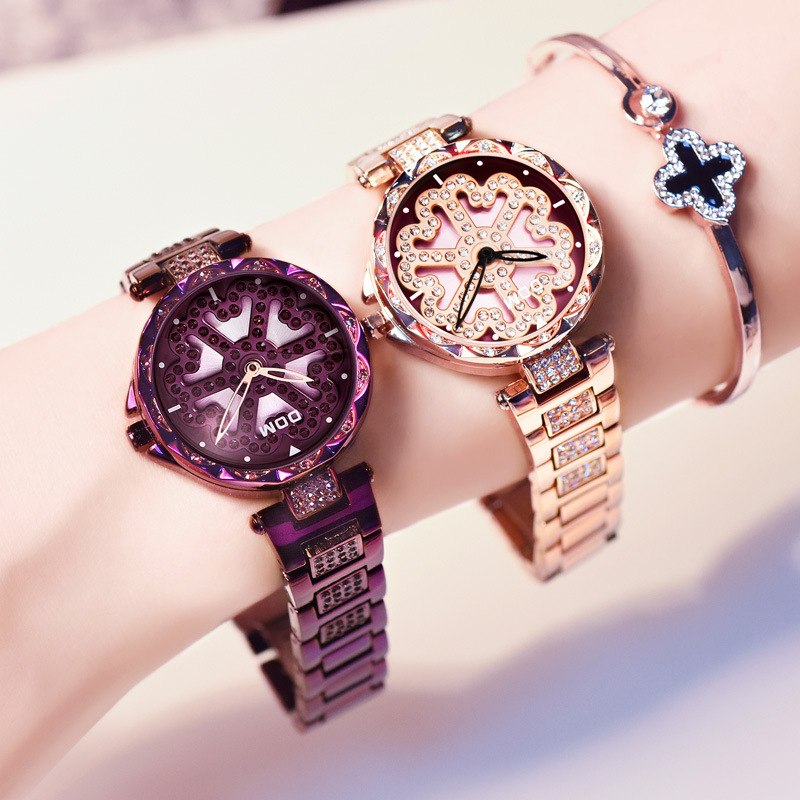 满钻时来运转手表女网红抖音同款时尚潮流防水简约女表学生ins风|ms