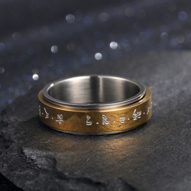 Ring stainless steel, one bead bracelet, amulet, accessory, for luck