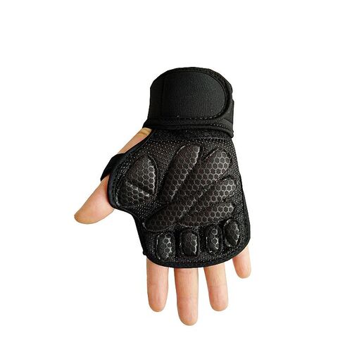 Weightlifting gloves with LOGO customization, anti-callus men's wrist guards, silicone, five-finger cutout, roller skate half-finger fitness gloves