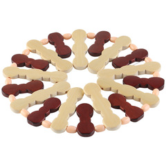 Thickened thermal insulation non-slip bamboo mat bamboo place mat insulation mat dining table mat square round bowl mat coaster