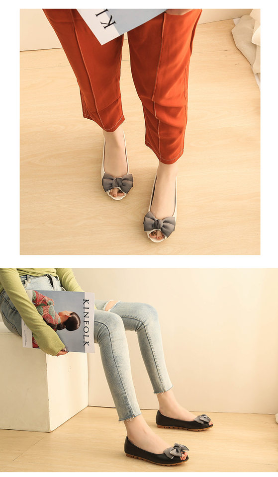 Giày bệt nữ mũi nhọn hở miệng cá, đế mềm êm chân, kiểu dáng thanh lịch dễ phối đồ — Màu vàng kim U8, Màu vàng kim U9, U8 màu trắng, U8 màu đen chi tiết 21