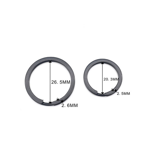 Metal key flat ring keychain double ring 6-50MM white K flat ring aperture key ring