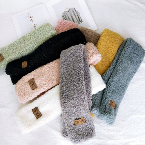 Korean style autumn and winter new plush scarf imitation lamb velvet plush scarf women's thickened warm curly scarf wholesale