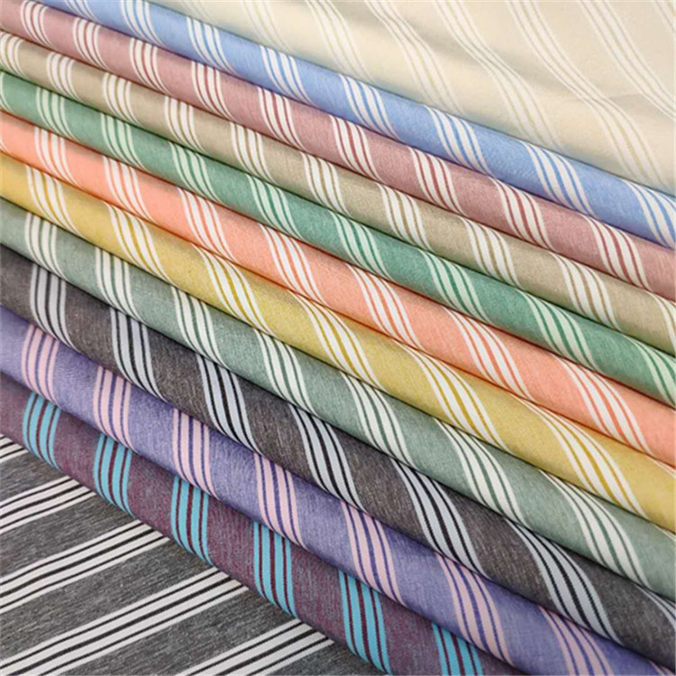 现货供应涤棉色织条 彩色色织条 色织条 条纹服装春夏面料