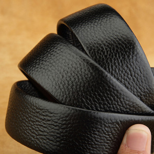 荔枝纹皮带条男士自动扣带条头层牛皮透染猪肠带真皮皮带身可定制