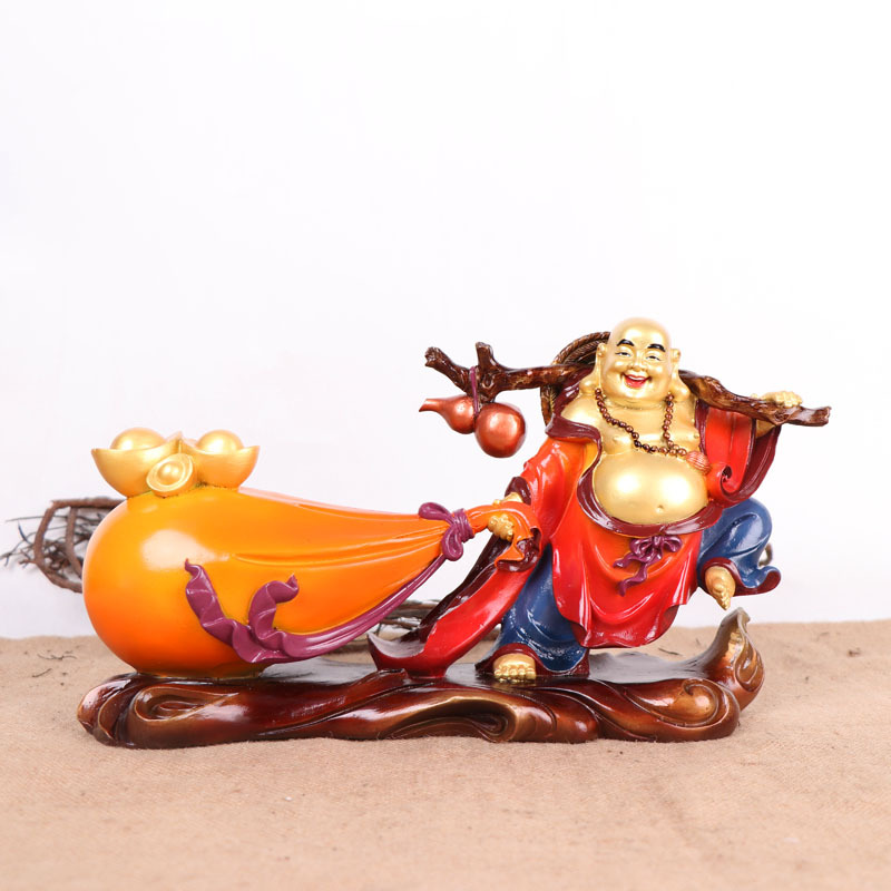 杨铜记 铜布袋佛 烧色弥勒佛 布袋笑佛 彩铜办公室工艺品摆件