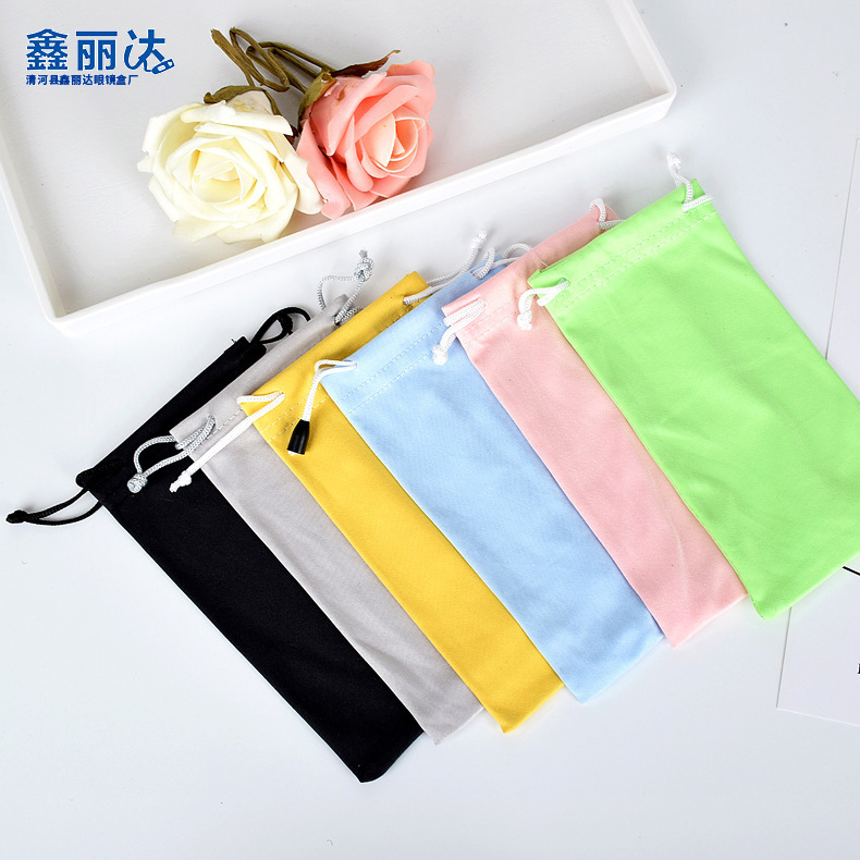 Microfiber Glasses Bag, Multi-Color Sunglasses Bag, Glasses Case, Drawstring Cloth Glasses Case