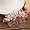 Crystal, golden hair accessory from pearl for bride, pink gold