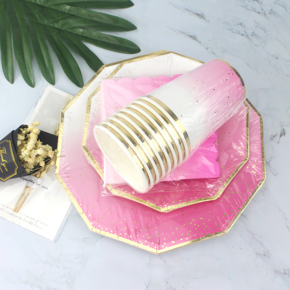 Birthday party supplies disposable paper tray paper cup paper towel