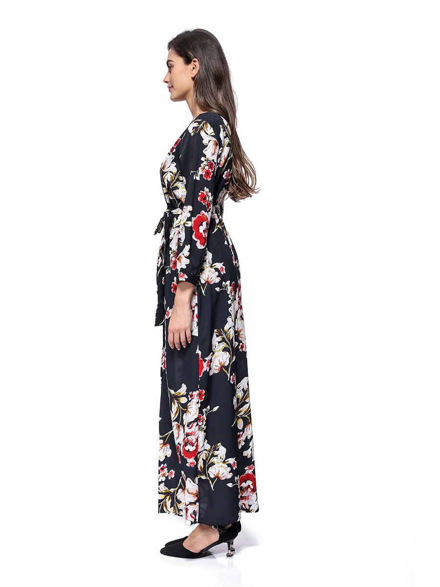 long bohemian slit long sleeve dress NSAL10202