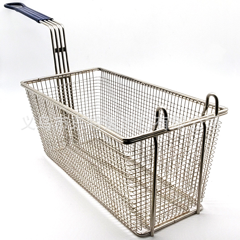 Factory direct sales of stainless steel mesh fried baskets, American fast food French fries and fried chicken baskets, large-capacity oil-draining baskets detail image 5