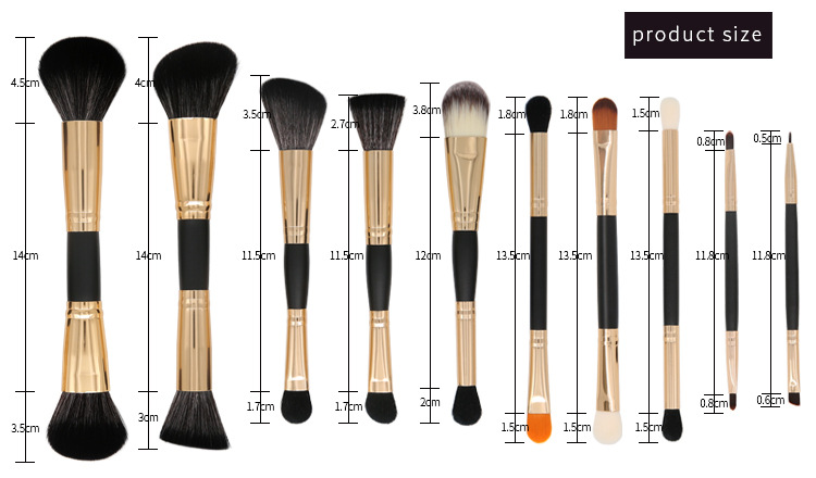 新款化妆刷 双头刷 化妆涮套装 腮红/蜜粉刷 散粉