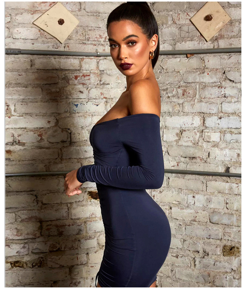 sexy strapless long-sleeved dress  NSHZ37930