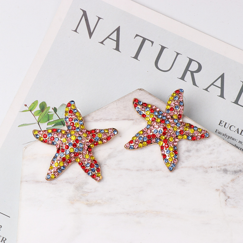 52648 Jujia Couleur Starfish Boucles D'oreilles Perle Tout-match Gracieuse De Style Européen Et Américain Croix-frontière Boucles D'oreilles Pour Les Femmes display picture 4