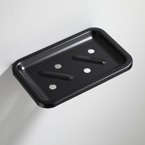 European black soap rack single dish space aluminum bathroom soap dish white hotel bathroom soap rack