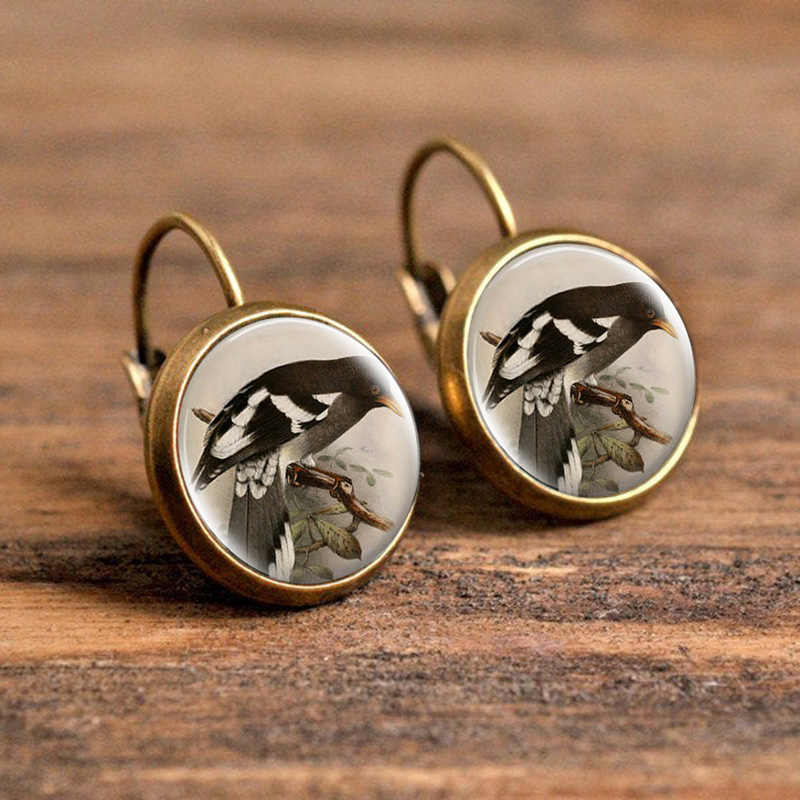 1 Pair Casual Simple Style Animal Round Plating Inlay Alloy Glass Earrings display picture 12