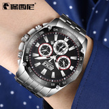 Модный спортивный стальной ремешок, календарь, часы, циферблат, в корейском стиле, оптовые продажи