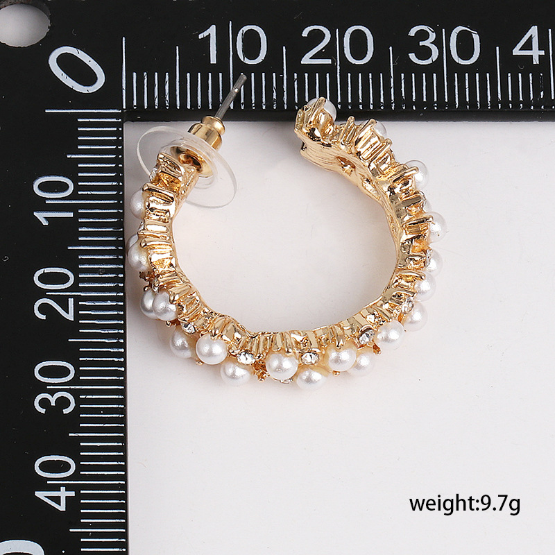 Geometric Earrings Pearl Alloy Diamond Earrings display picture 12