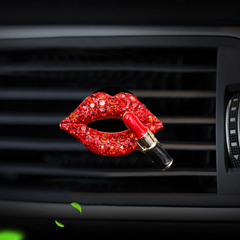 Lip Car Air Vent Perfume Clip Diamond-Embedded Personalized Car Air Freshener Creative Car Solid Scent Decorative Accessory
