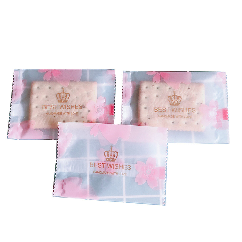 Directo de fábrica nueva corona flor de cerezo copo de nieve bolsa de embalaje crujiente bolsa de galletas de carne esmerilada máquina de sellado bolsa al por mayor