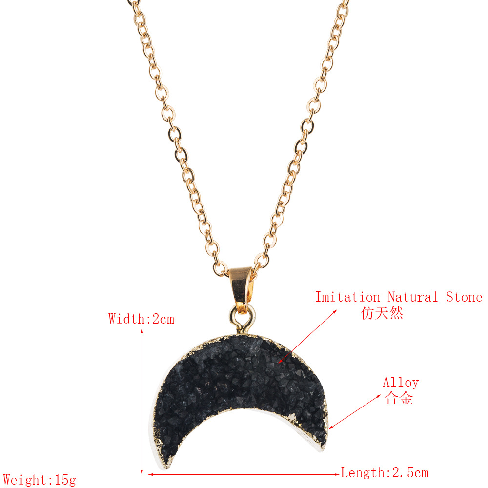 Necklace Clavicle Chain Star Moon Simple Hip Hop Jewelry Imitation Natural Stone Accessories display picture 1