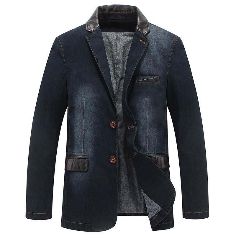 2018 primavera y otoño transfronterizo hombres Denim casual traje más tamaño traje de algodón de negocios chaqueta de los hombres 3158