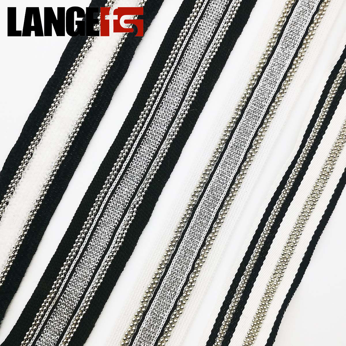 横拉针织带链条花边 涤纶经编间色铜链织带 厂家现货批发 DIY辅料|ms