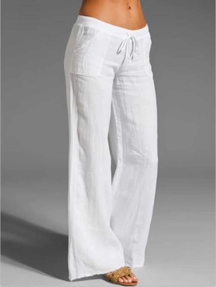 Inelastic Elasticity Daily Occasion Women's Daily Casual Solid Color Full Length Casual Pants