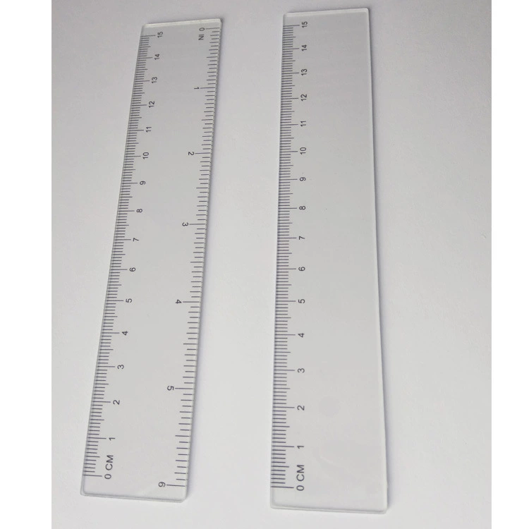 Трансграничный в наличии или изготовленный на заказ логотип для печати 15 см и 6 дюймов Прозрачный складной Новая линейка из ПВХ