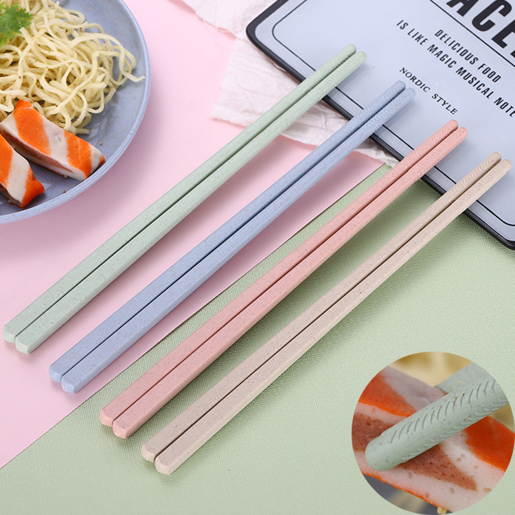 Wheat Straw Creative Japanese Chopsticks For Restaurants And Hotels,4 Pairs Of Chopsticks For Home Use,Dropshipping