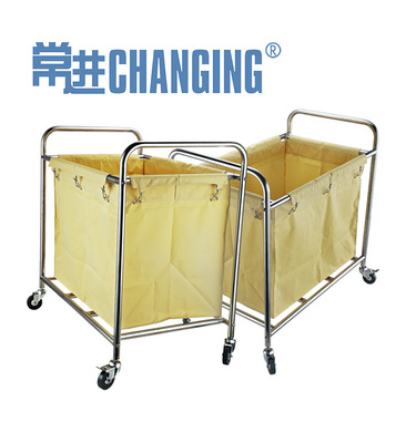 常进牌加厚不锈钢方形布草车（拆装式）