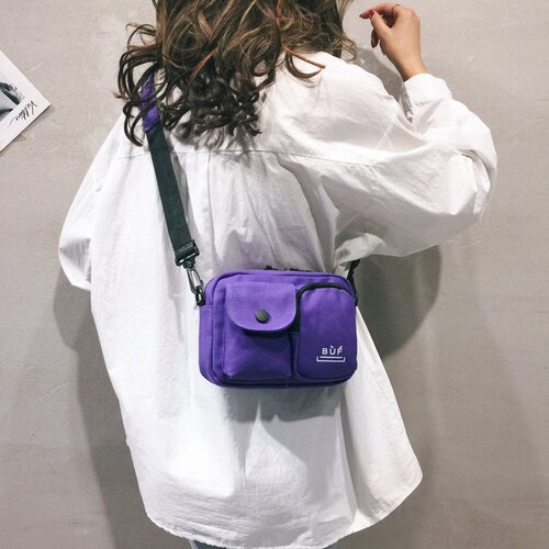 ins small bag women's new bundy bag wide shoulder strap crossbody bag Korean style fashion canvas shoulder bag